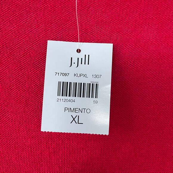 NEW J. Jill size XL Red linnen blend waterfall lite sweater - Picture 2 of 7